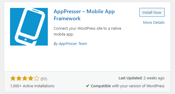 AppPresser Plugin Screenshot