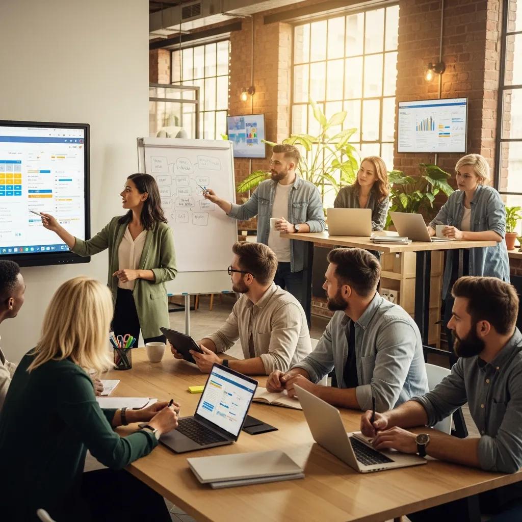 Team members engaged in effective communication during a meeting