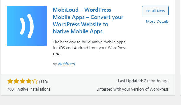 MobiLoud Plugin Screenshot