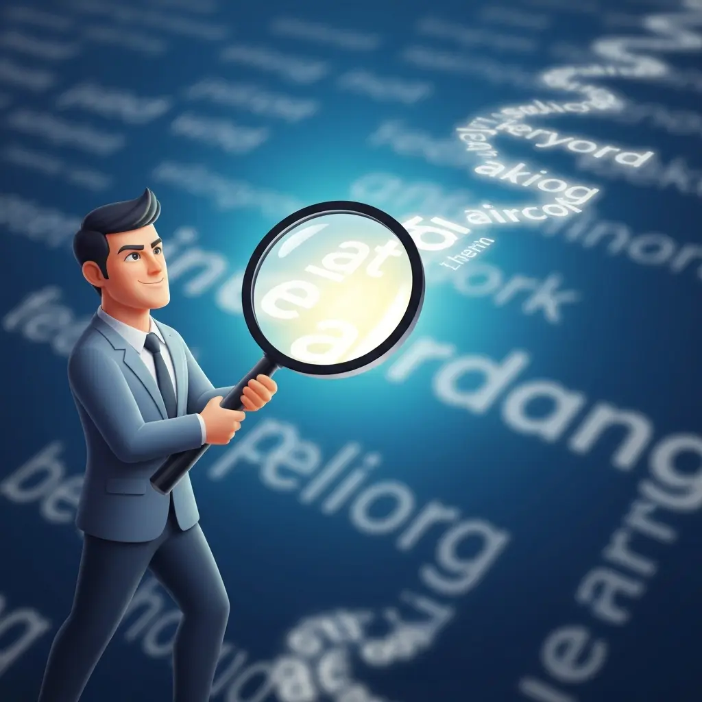 looking at long tail keywords under a magnifying glass