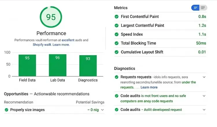 image showing the pagespeed score after the optimization showing how fast the site is now