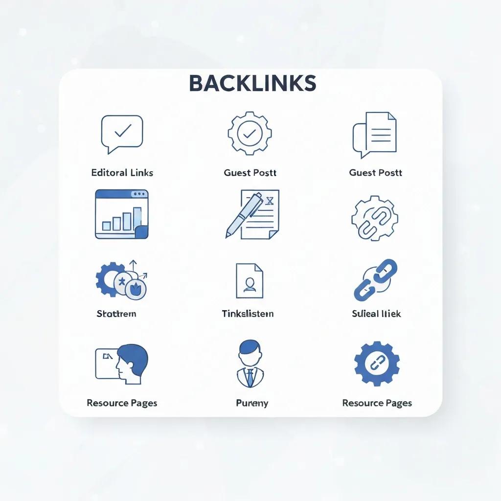 Diagram showing different backlink types and their relative value