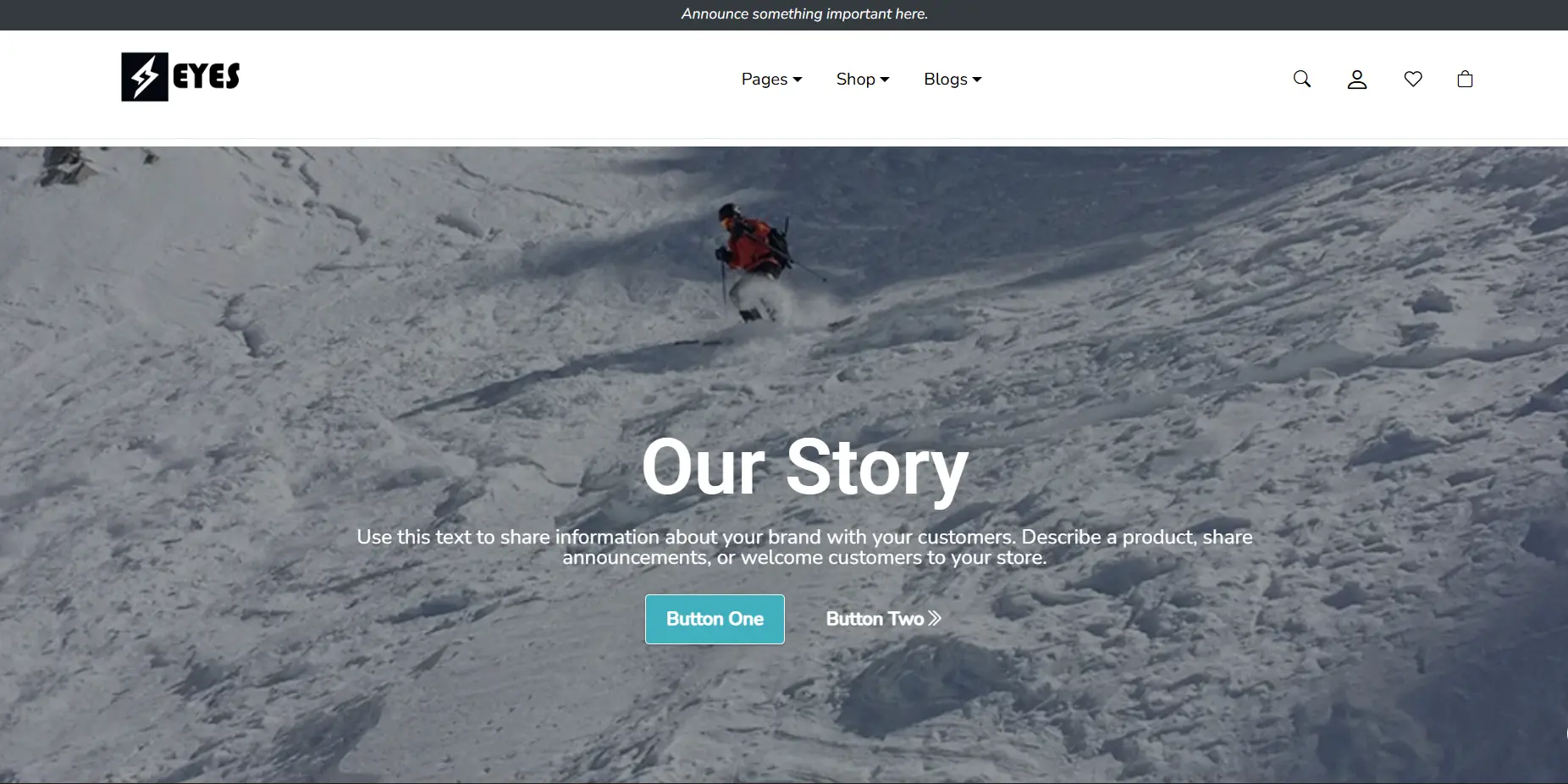 Eyes Shopify theme hero image