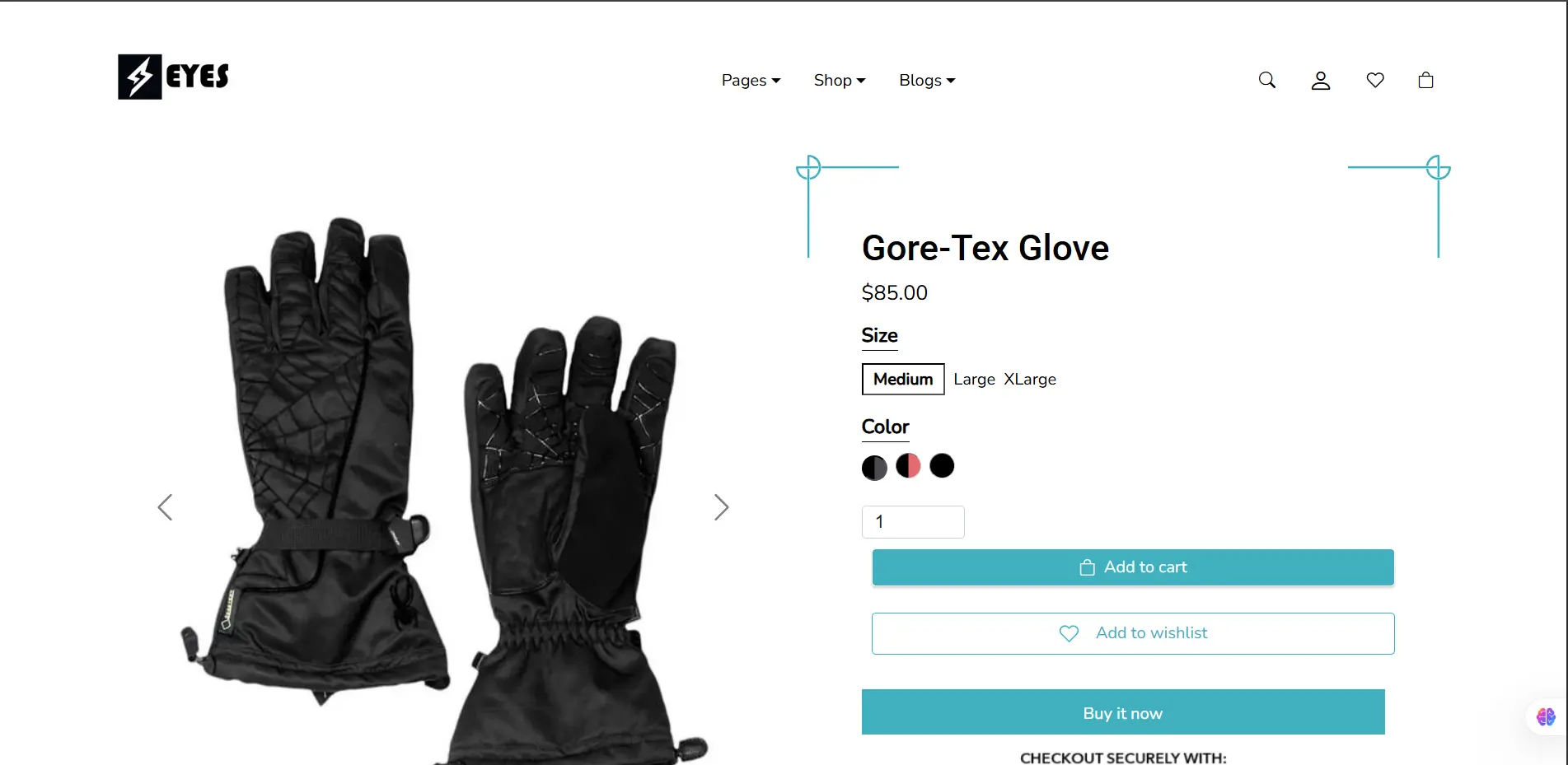 Eyes Shopify theme product page image